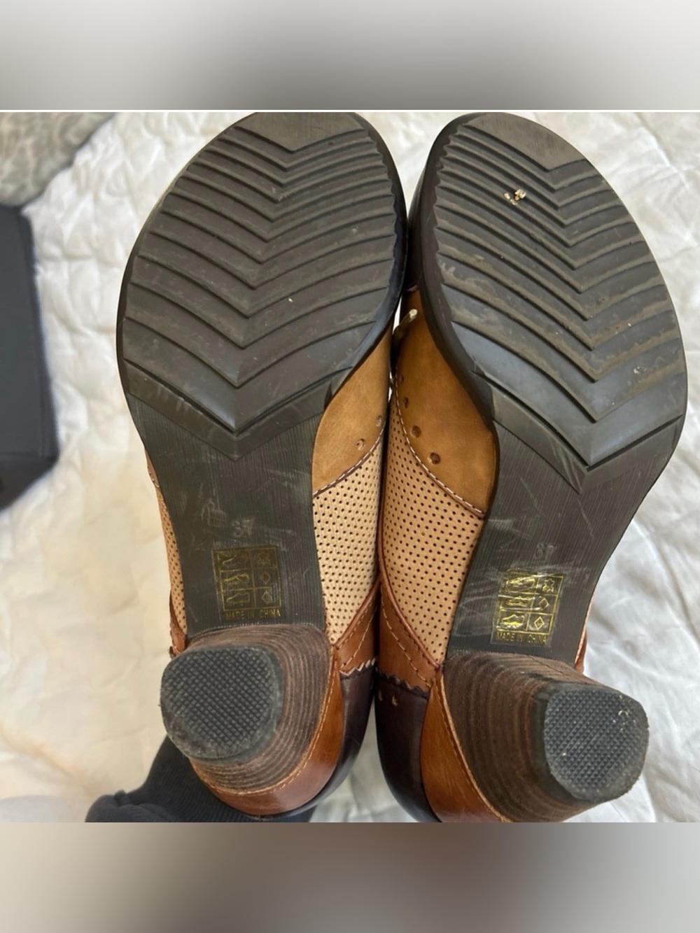 Spring Step L'ARTISTE BARDOT SHOES Brown Cream Color - Sz 7- $150 retail - Picture 7 of 8